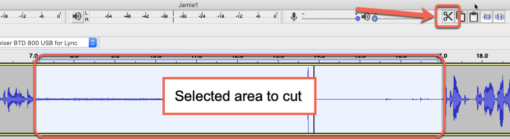 Cutting dead space from audio track